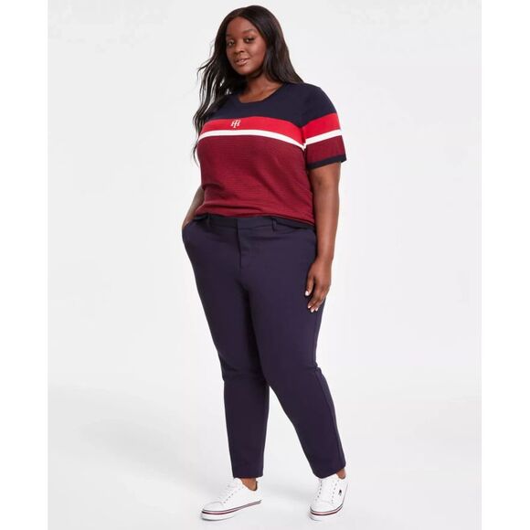 Tommy Hilfiger Women's Plus Sz Pants 24W Size Ponte Straight Leg - Picture 1 of 3